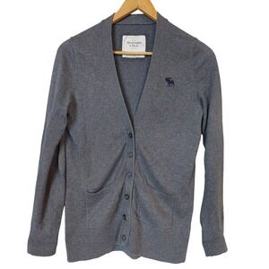 Abercrombie & Fitch Y2K Gray Cashmere Blend Cardigan Women's Medium